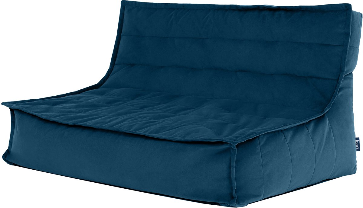 icon - Kota Zitzak Bank- Fluweel Fauteuil - Marineblauw
