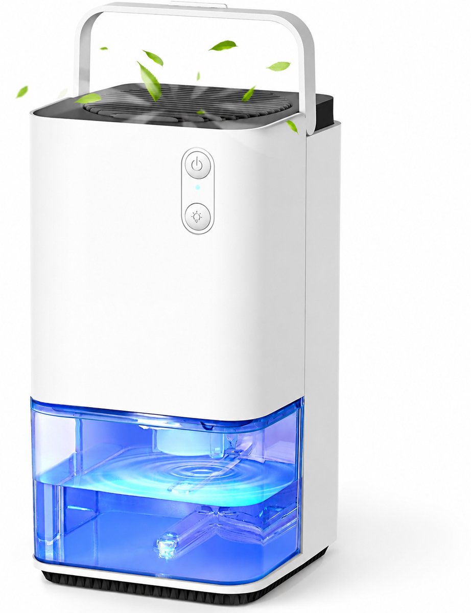 Luchtontvochtiger 1200 ml – Stil 35 dB – 400 ml/dag – Automatische Uitschakeling – 7 LED Kleuren