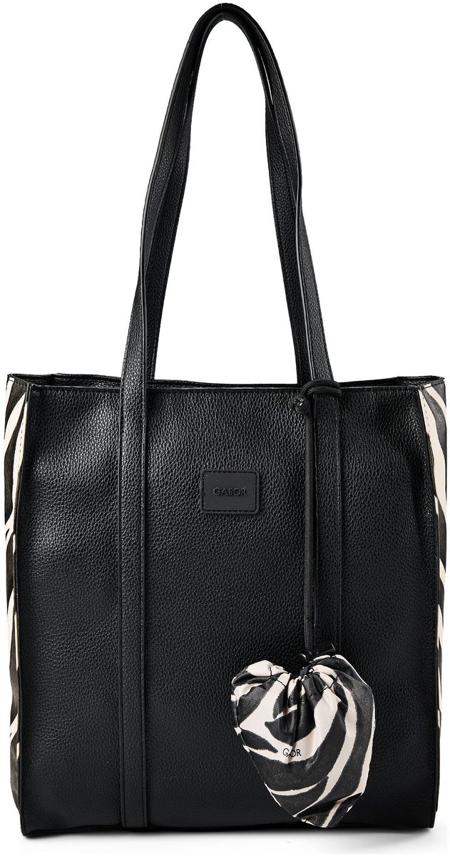 Gabor shopper schoudertas Elfie Luxe Zip Tote Bag Animal Black zwart