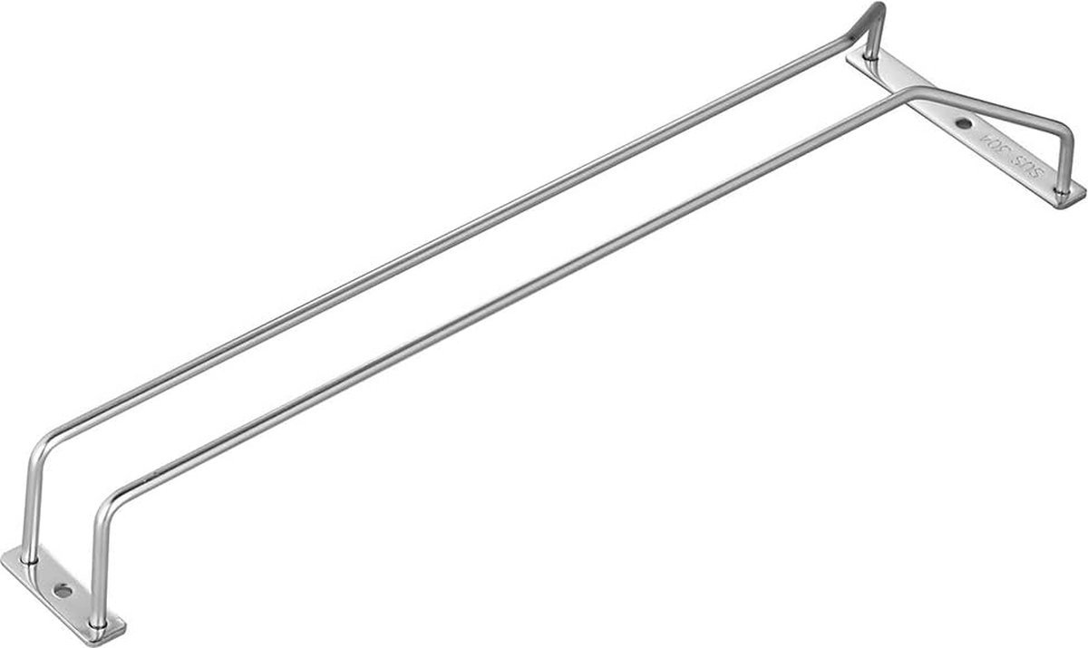 Stainless Ophangrek Wijnglazen - Wijnglazenrek - Wijnrek - Glazenrek Hangend - Keuken - Bar - RVS - zilver - 34.5*11.3*5.5cm