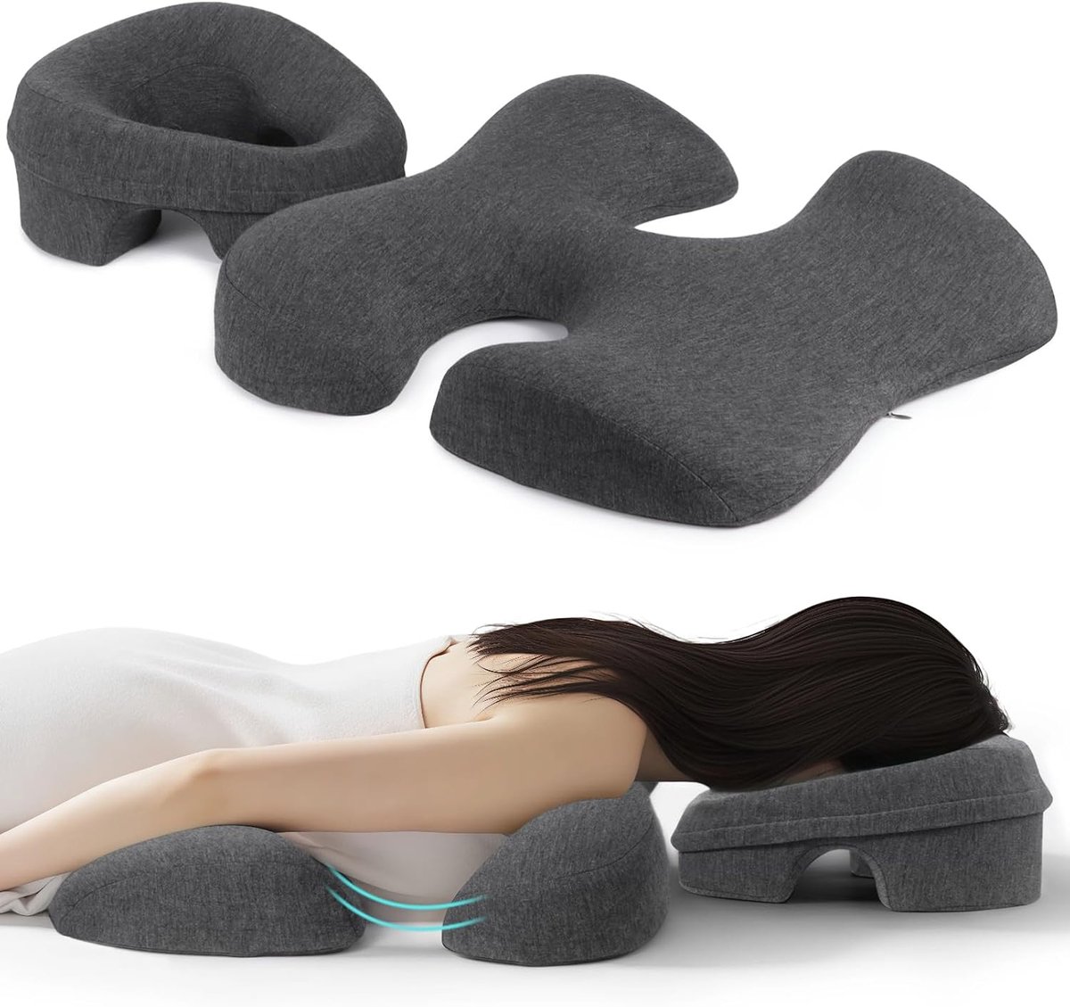 Borstkussen Voor Massage - Kussen Om Op Je Buik Te Slapen - Massagekussen Voor Liggende Positie - Ergonomisch Hoofd- En Borstkussen