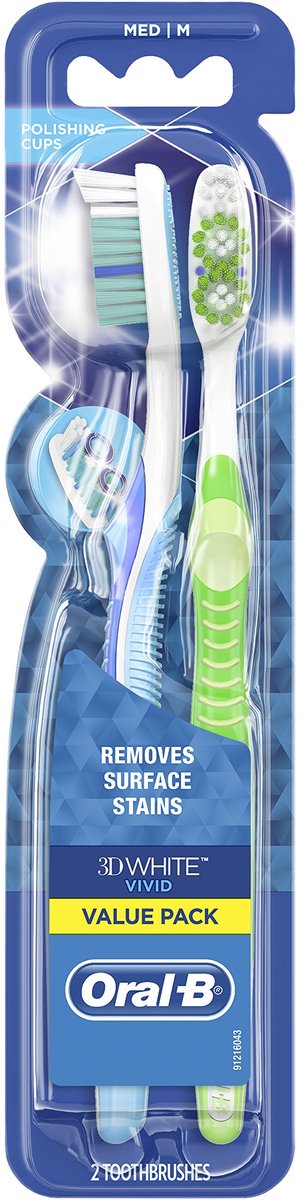 Oral-B 3D White Toothbrush Medium Twin
