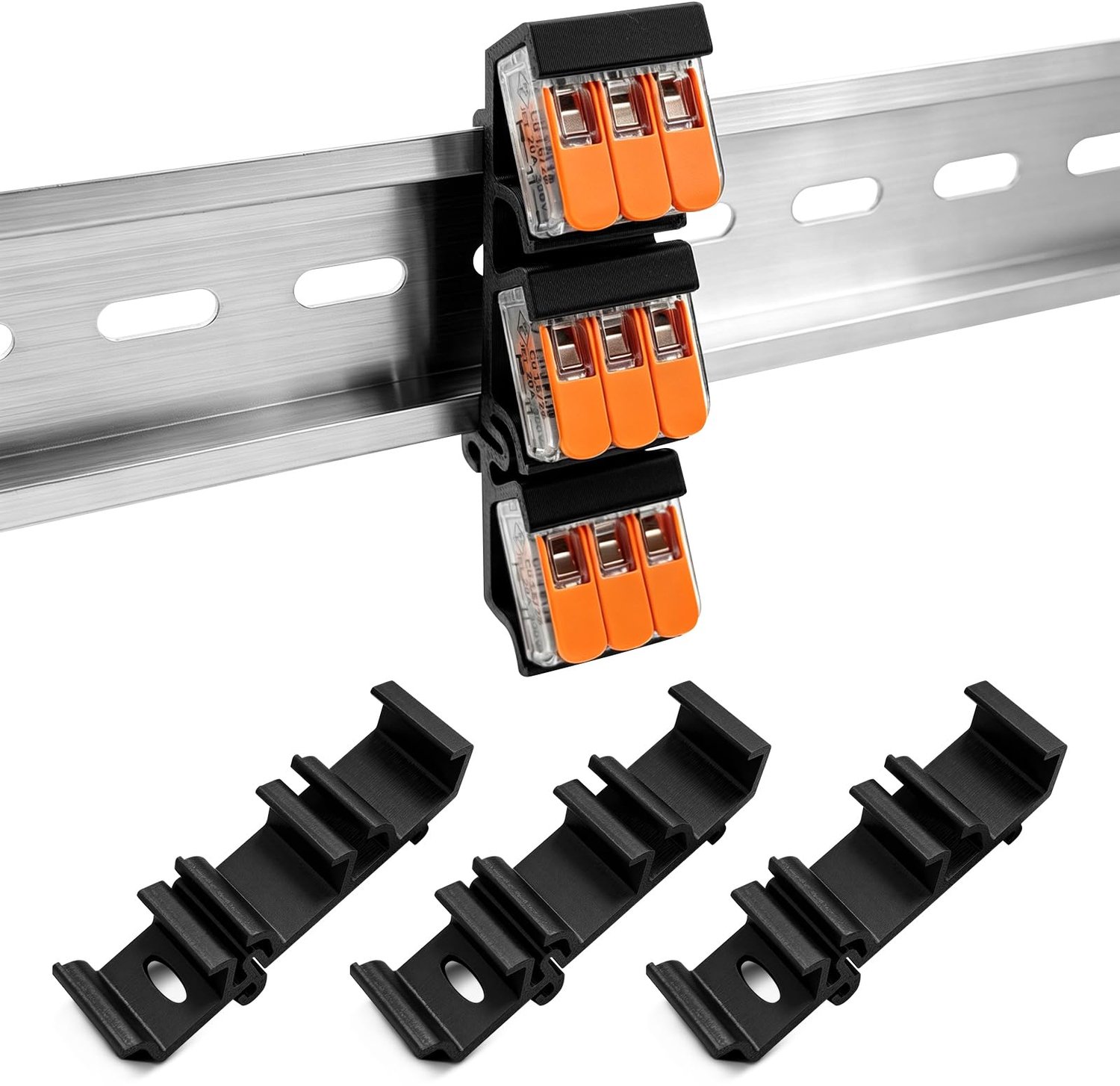 Adapter voor Wago DIN-Railhouder, 3 Sleuven Organizer voor Bedrading