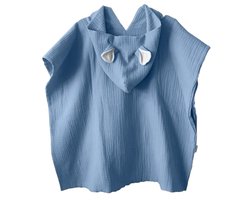 Baby Muslin Poncho - Lichtgewicht en sneldrogend - Blauw