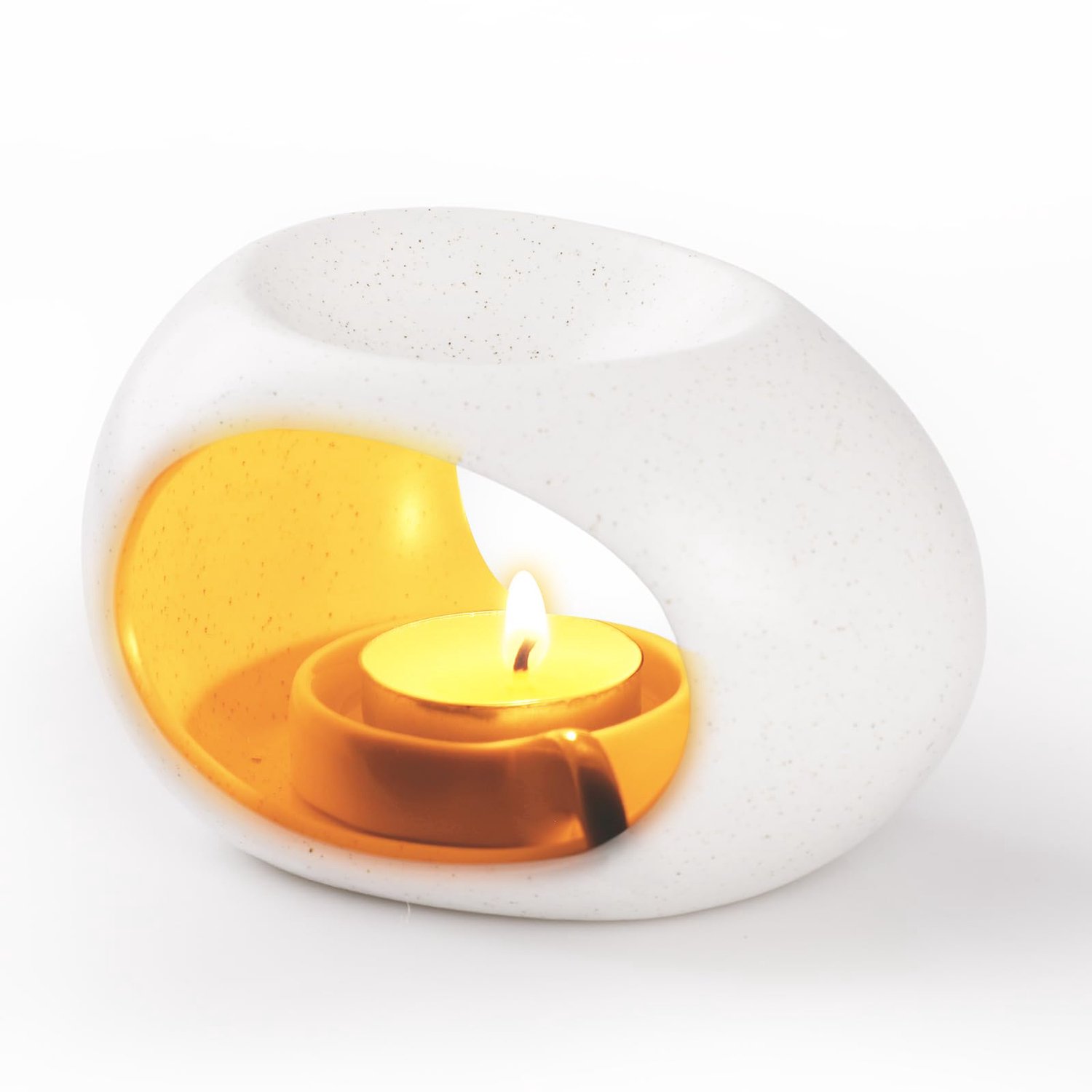 Aromatherapie Oliebrander - Keramisch Met Theelicht - Wit