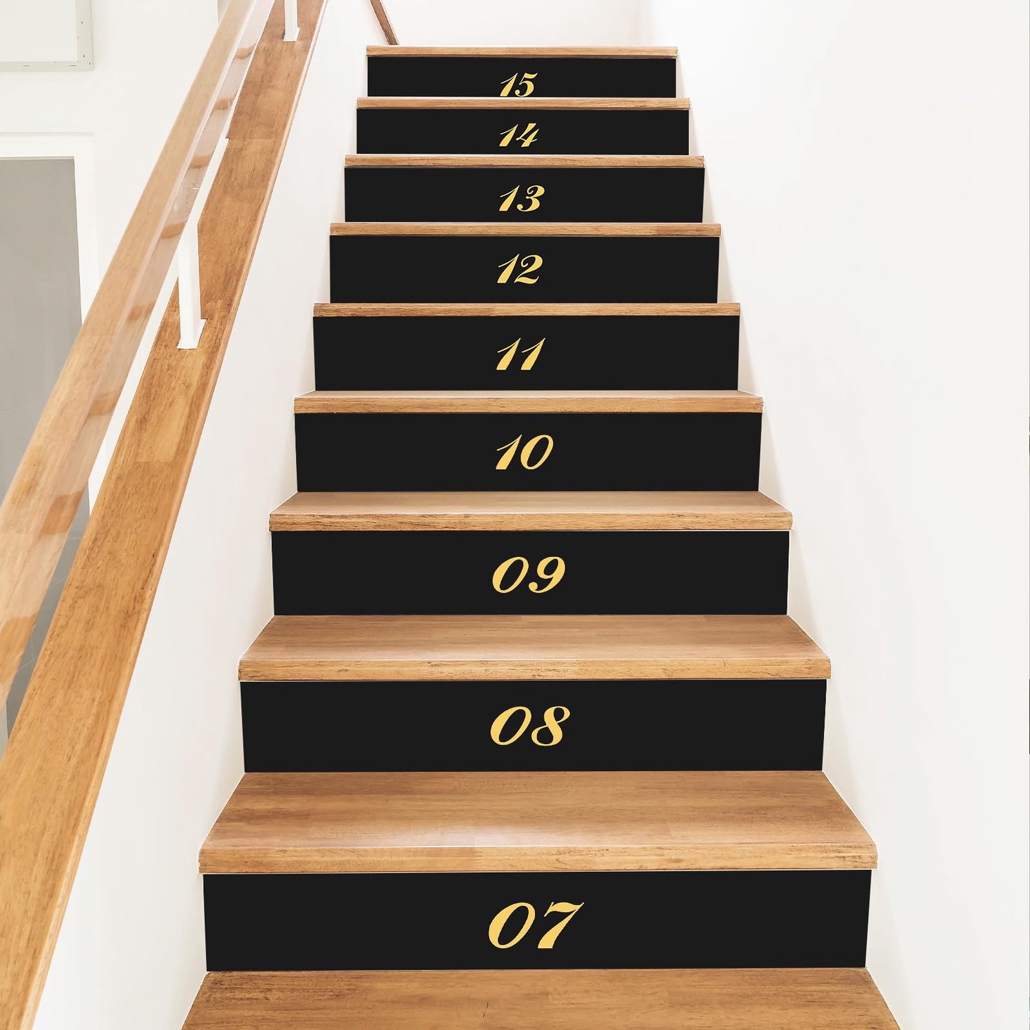 15 Stuks Trapstickers - Zelfklevend Vinyl met Cijferpatroon