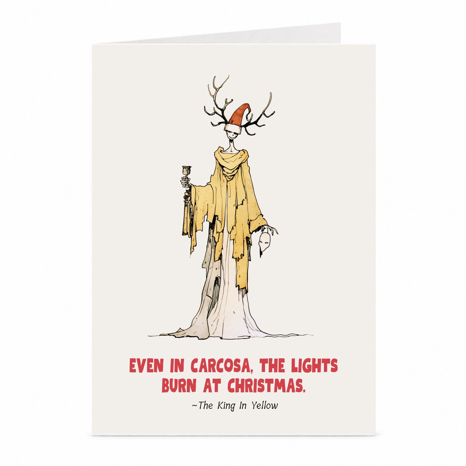 JustTheCardGuy Gothische kerstkaart - King in Yellow - A6