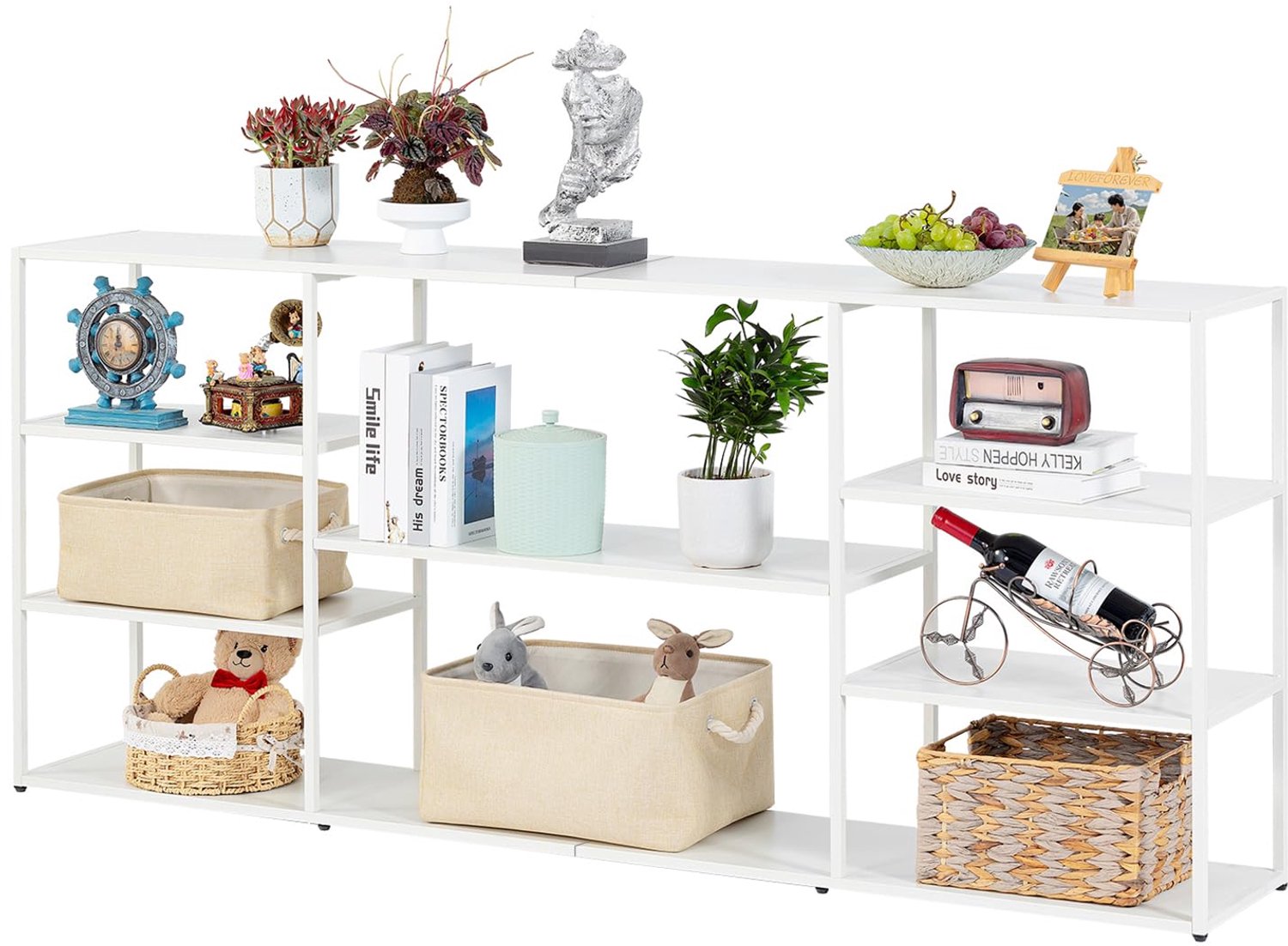 Smalle Console Tafel met Opbergplanken voor Woonkamer