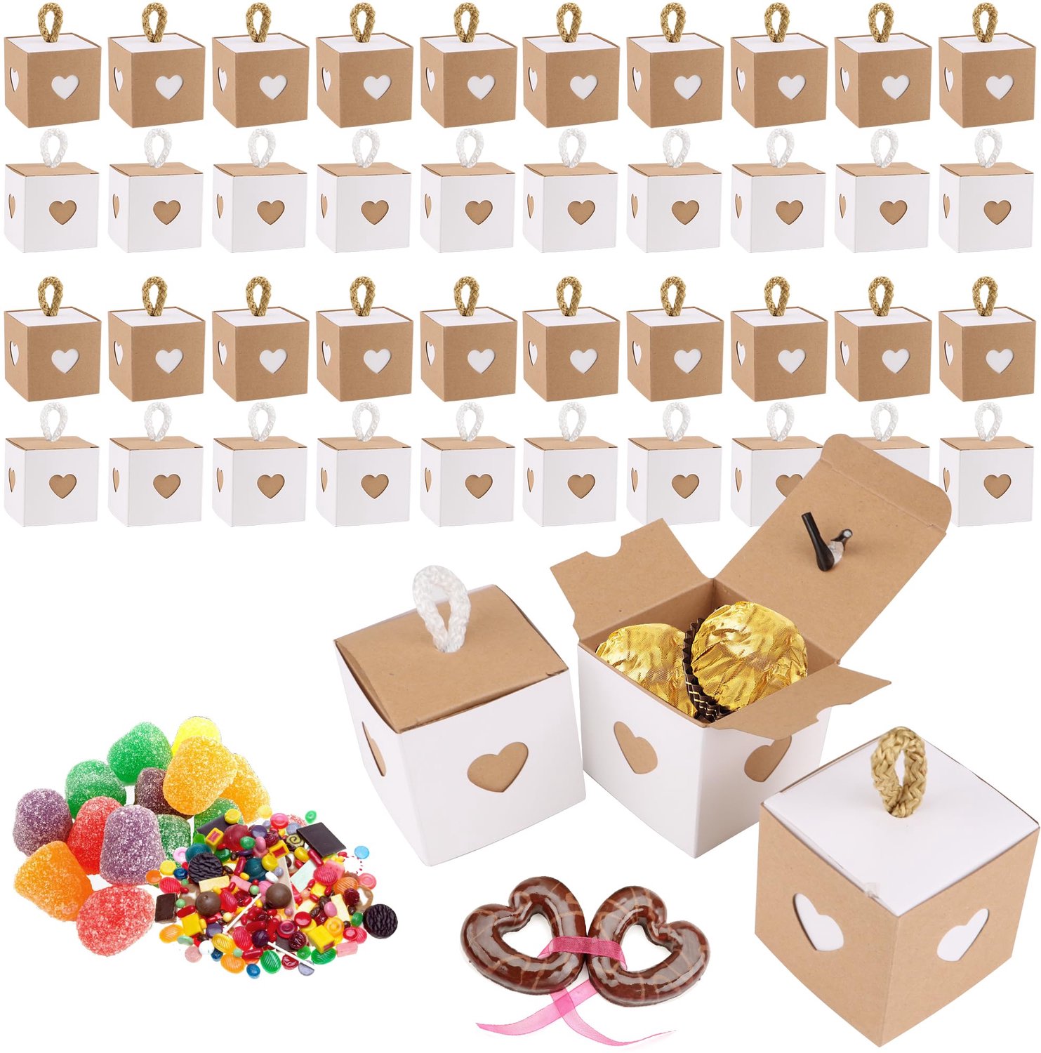 Set van 40 Kleine Geschenkdoosjes met Deksel