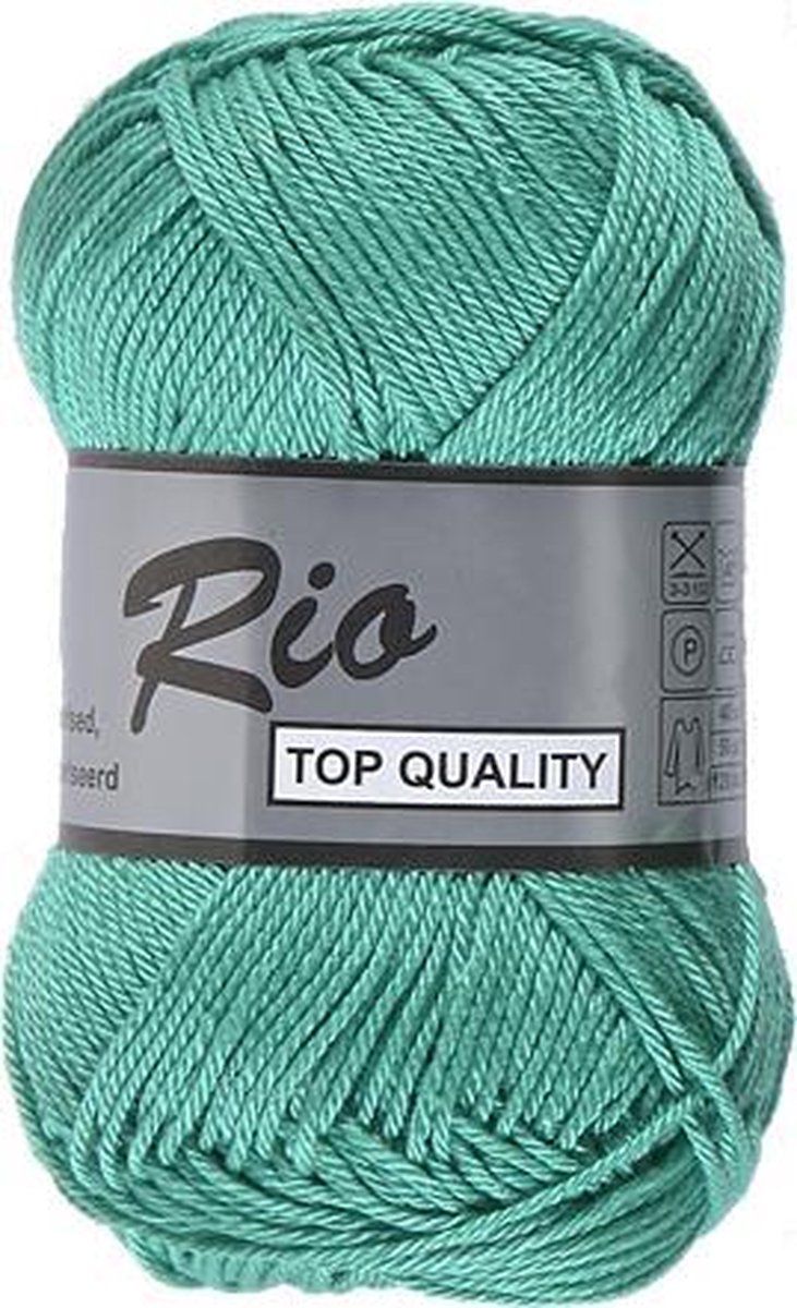 Lammy Yarns Rio katoen garen - groen (370) - naald 3 a 3,5 mm - 5 bollen