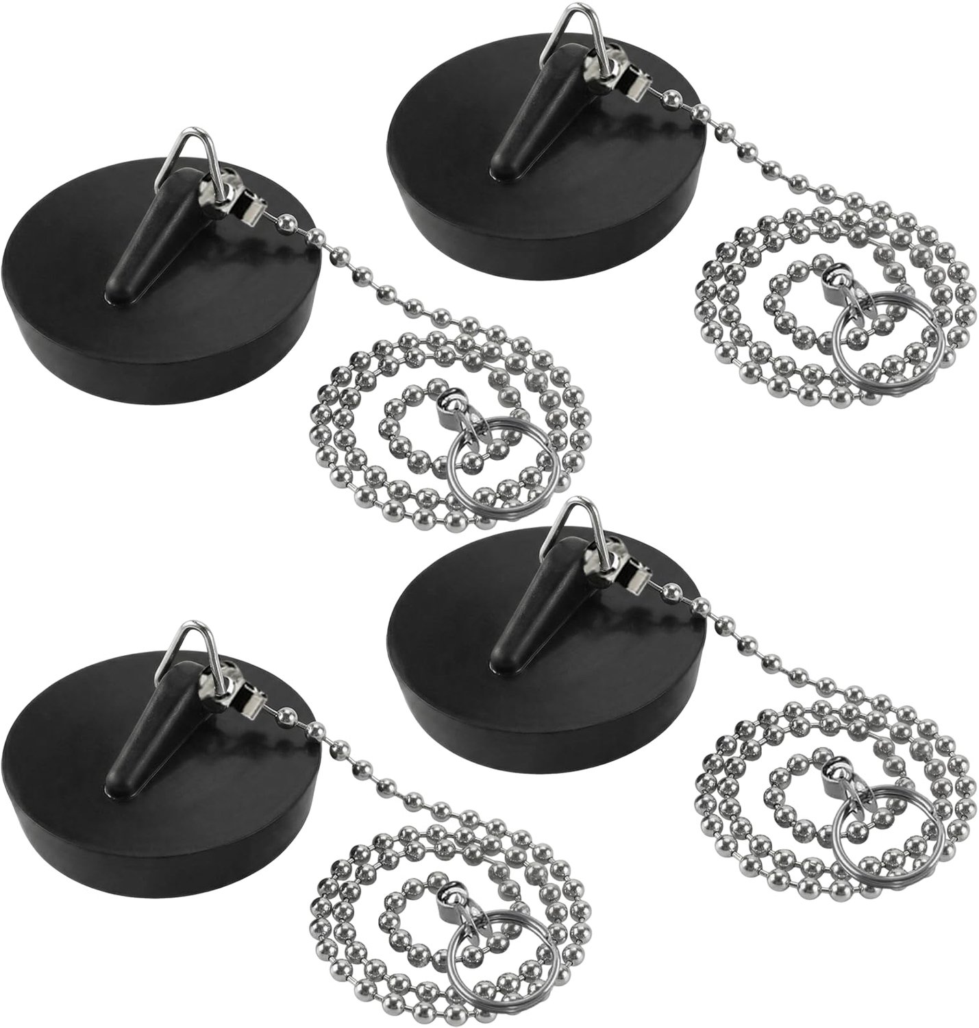 Set van 4 Universele Afvoerstoppen met Ketting
