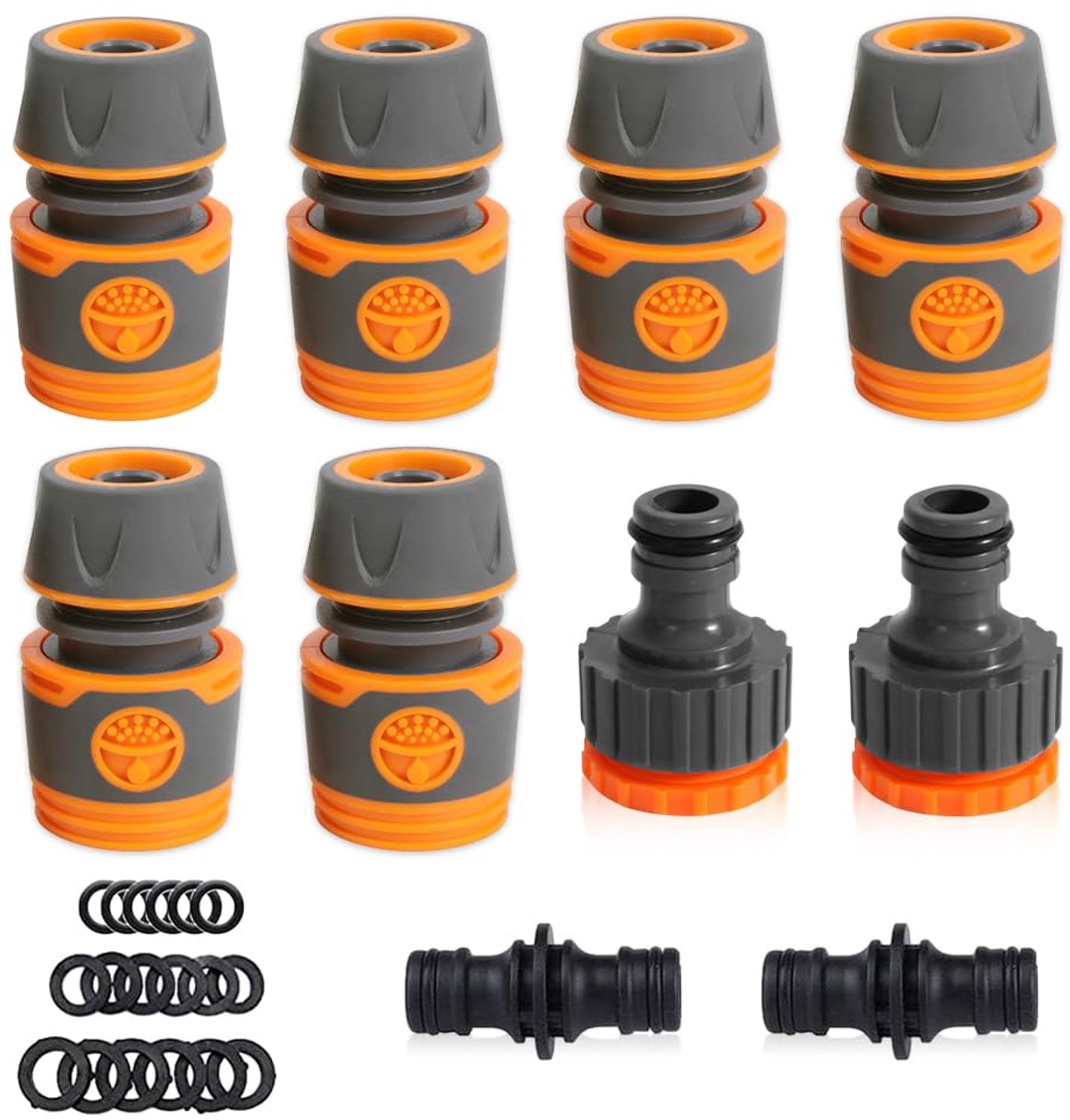 Tuinslang Koppelstuk Set 10 Stuks - Slangkoppeling - Tuinslang Aansluiting - Waterdicht - ABS-Kunststof - Eenvoudig te Demonteren