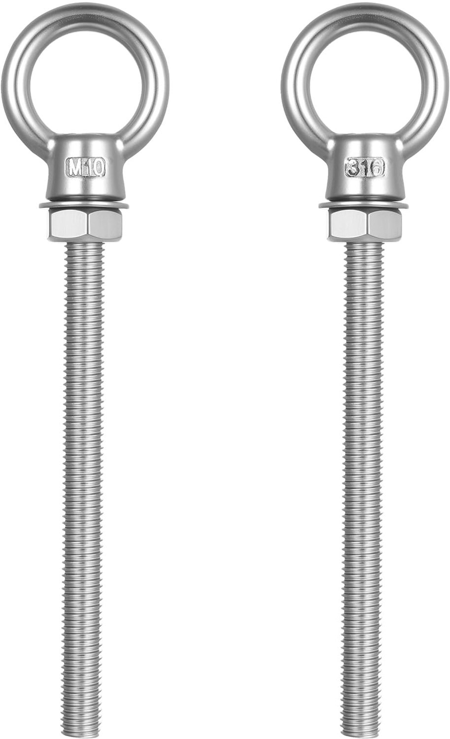 Set van 2 RVS Ringbouten M10 x 120mm voor Bevestiging