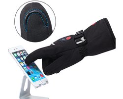 SAVIOR HEAT softshell microvezel handschoenen met touchscreen-compatibiliteit; dun; verwarmd met koolstofvezel voor wintersport — skiën en snowboarden