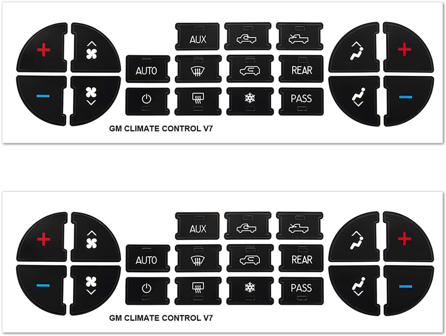Airconditioningknopstickers 2 stuks - Auto Sticker - PVC - Weerbestendig - Verbetering Uiterlijk - 10 x 10 cm - Autostickers