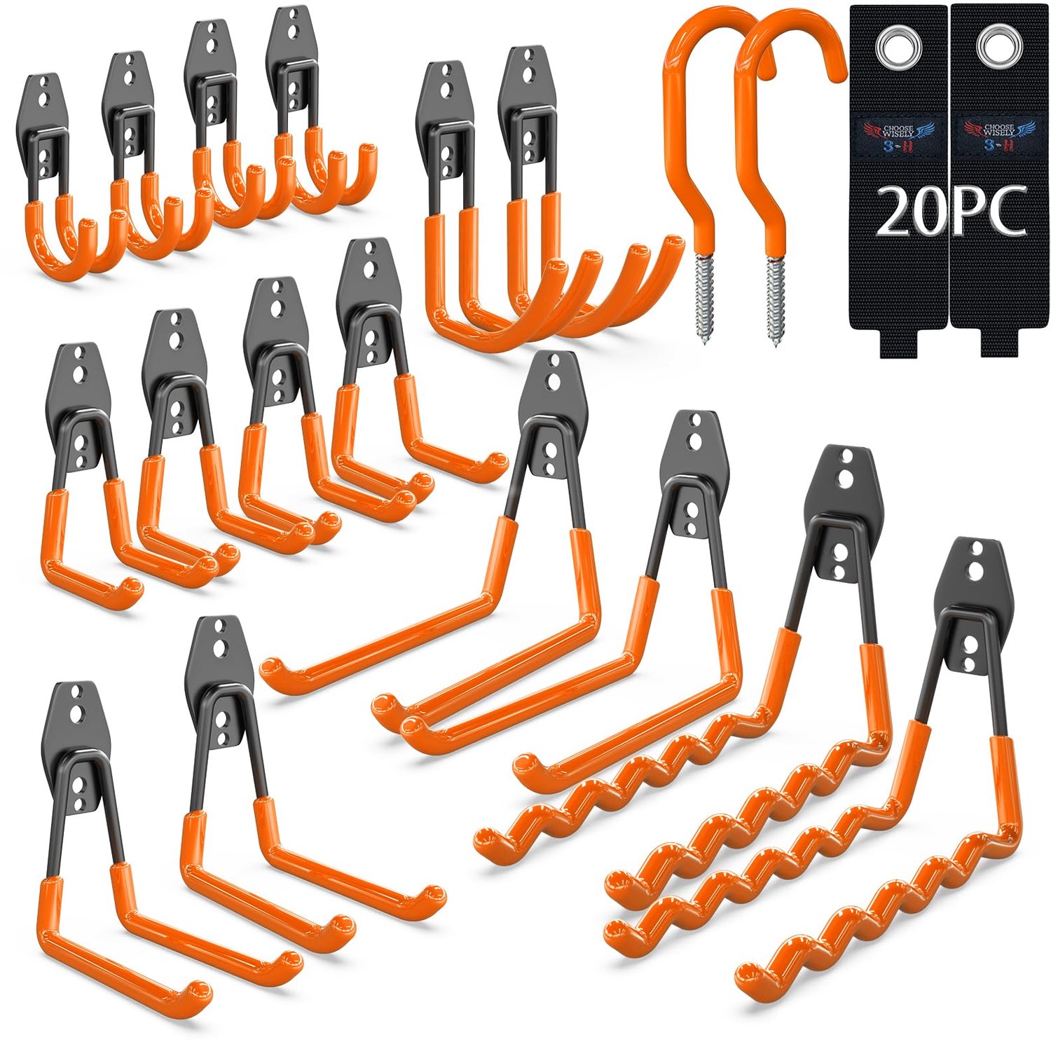 Garagehaken Set van 20 Stuks - Zware Opslaghaken voor Gereedschap en Ladders
