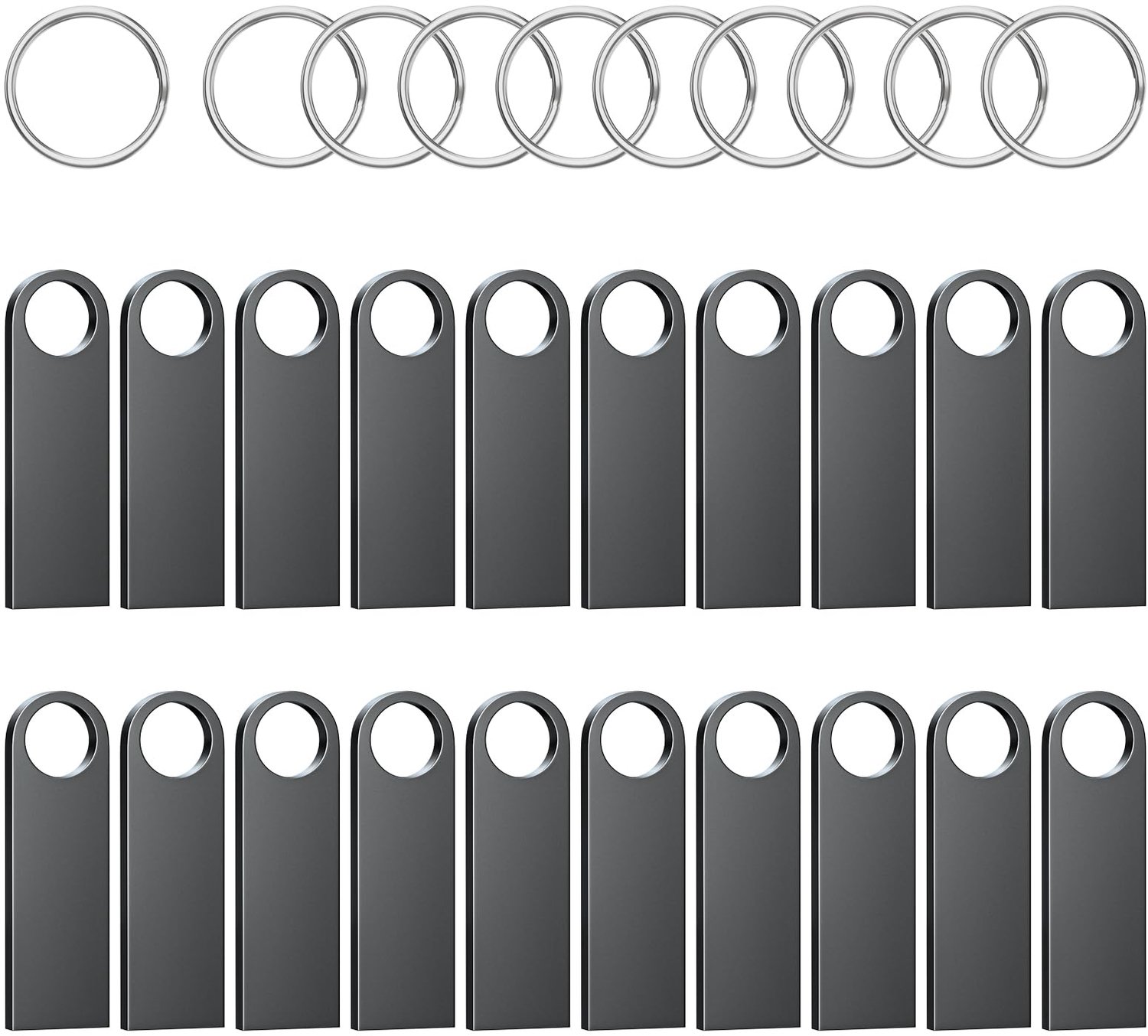 Mini USB Stick 4GB Set van 20 Stuks met Sleutelhangers