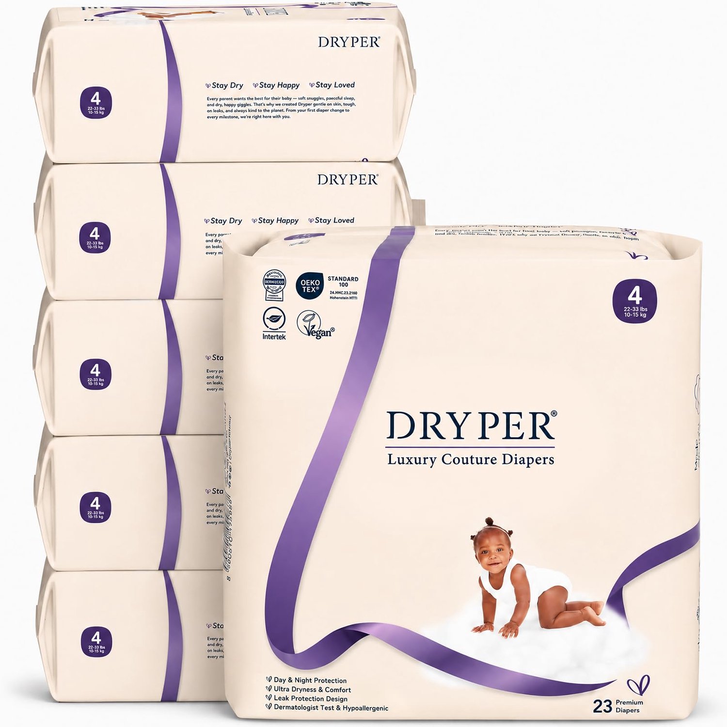 Ultra-Dunne Hypoallergene Baby Luiers Maat 4 (22-15 kg), 138 Stuks