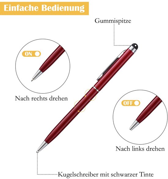 Tabletpen voor touchscreen - Capacitatieve Styluspen - Universele Tabletpen - Geschikt voor iPad/iPhone - Lichtgewicht 6 g - Verwisselbare vulling — afbeelding 3