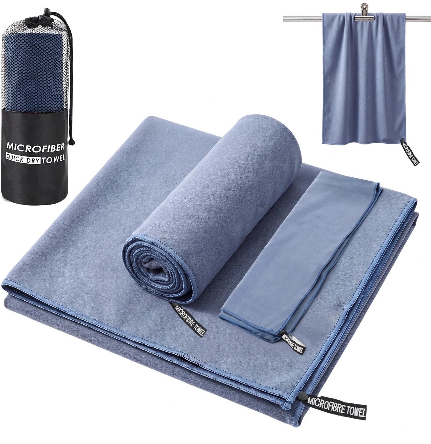 Set van 3 Sneldrogende Microvezel Handdoeken voor Reizen