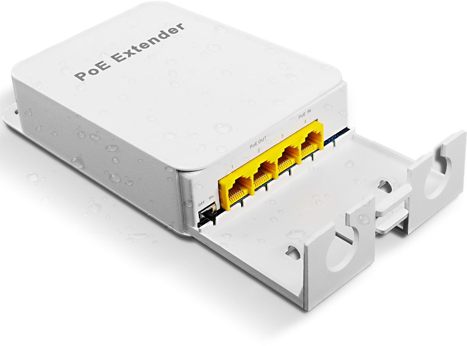 Gigabit PoE Extender Outdoor 4 Poorten - 1 PoE In, 3 PoE Out, IP67