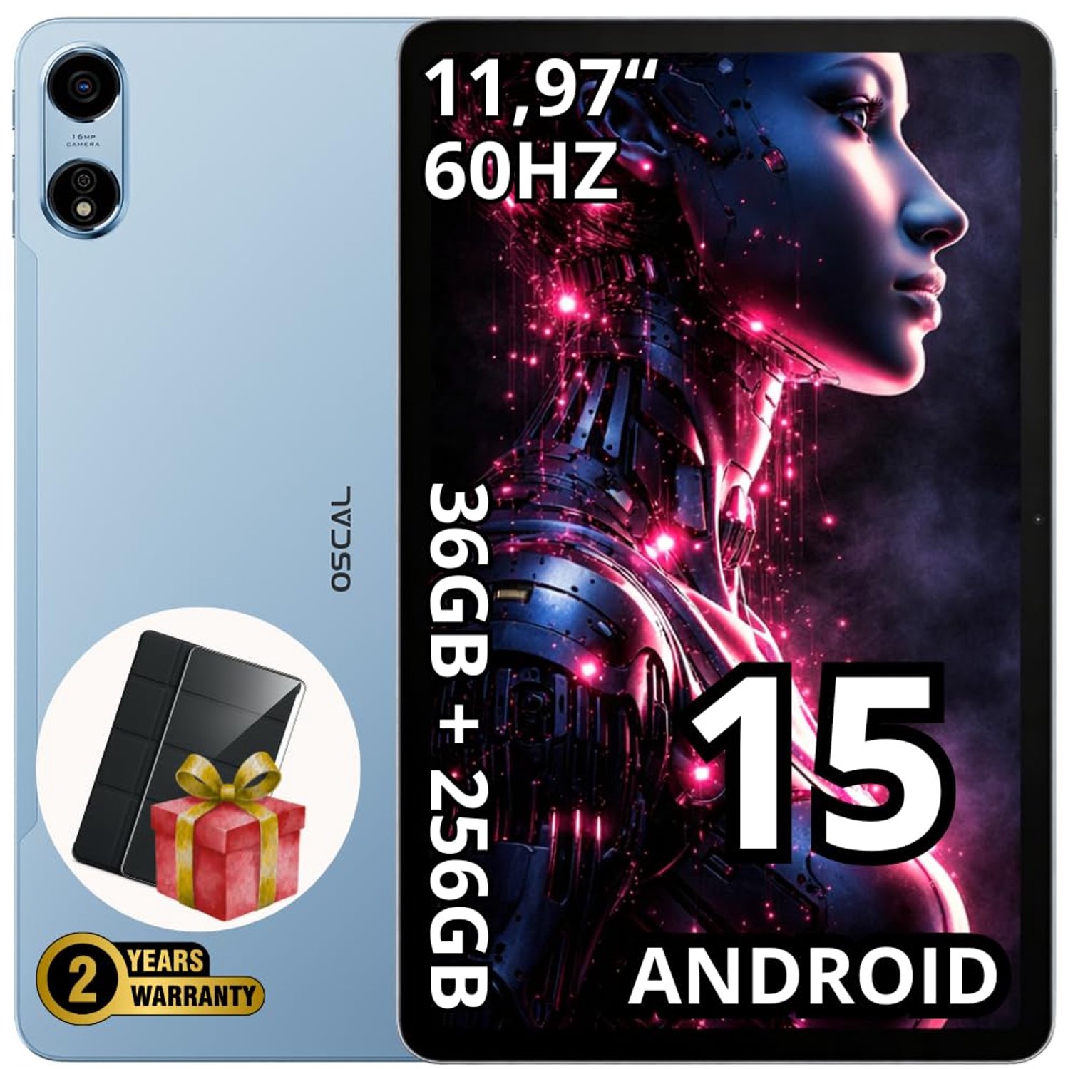 Tablet met 12 Inch 2K Display, 24GB RAM en 256GB Opslag