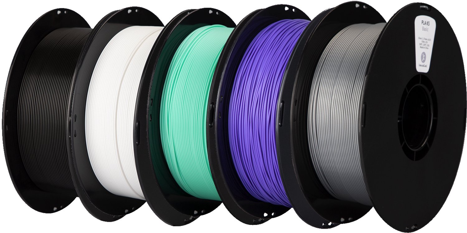 kexcelled PLA Combideal 5 x 1kg = 5kg Zwart, Wit, Cyaan, LichtPaars & Zilver 3D Printer filament Zwart,Wit,Cyaan,Licht Paars,Zilver - 5kg Combinatie