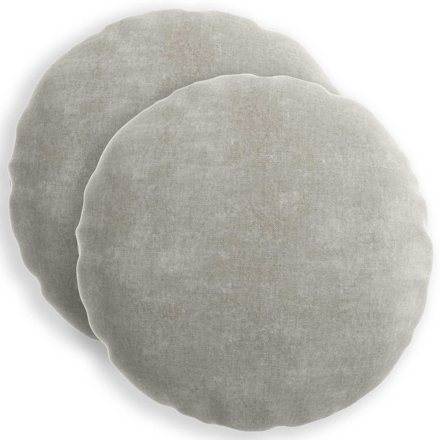 vidaXL Dekenkussen - 2 - st - HEERLEN - Lichtgrijs - Diam. - 60 - cm - Chenille - Stof