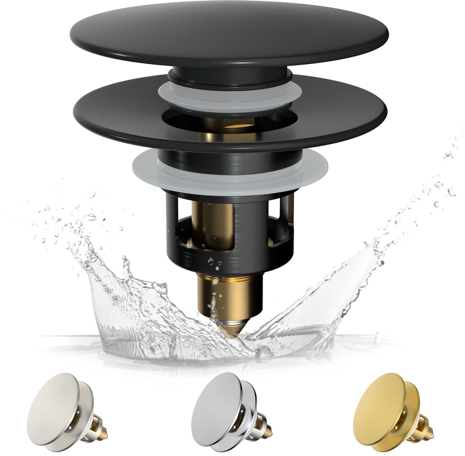 Pop-Up Afvoerplug met Strainer voor Badkamer, Geschikt voor 28-60mm