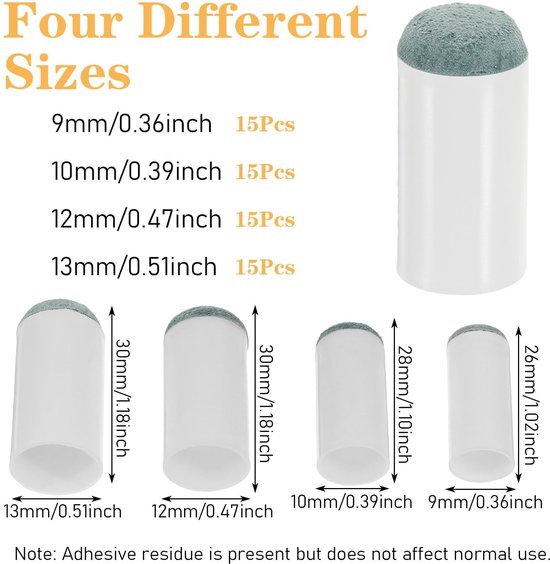 60-delige Set Slip-On Pool Cue Tips voor Biljart Sticks — afbeelding 5