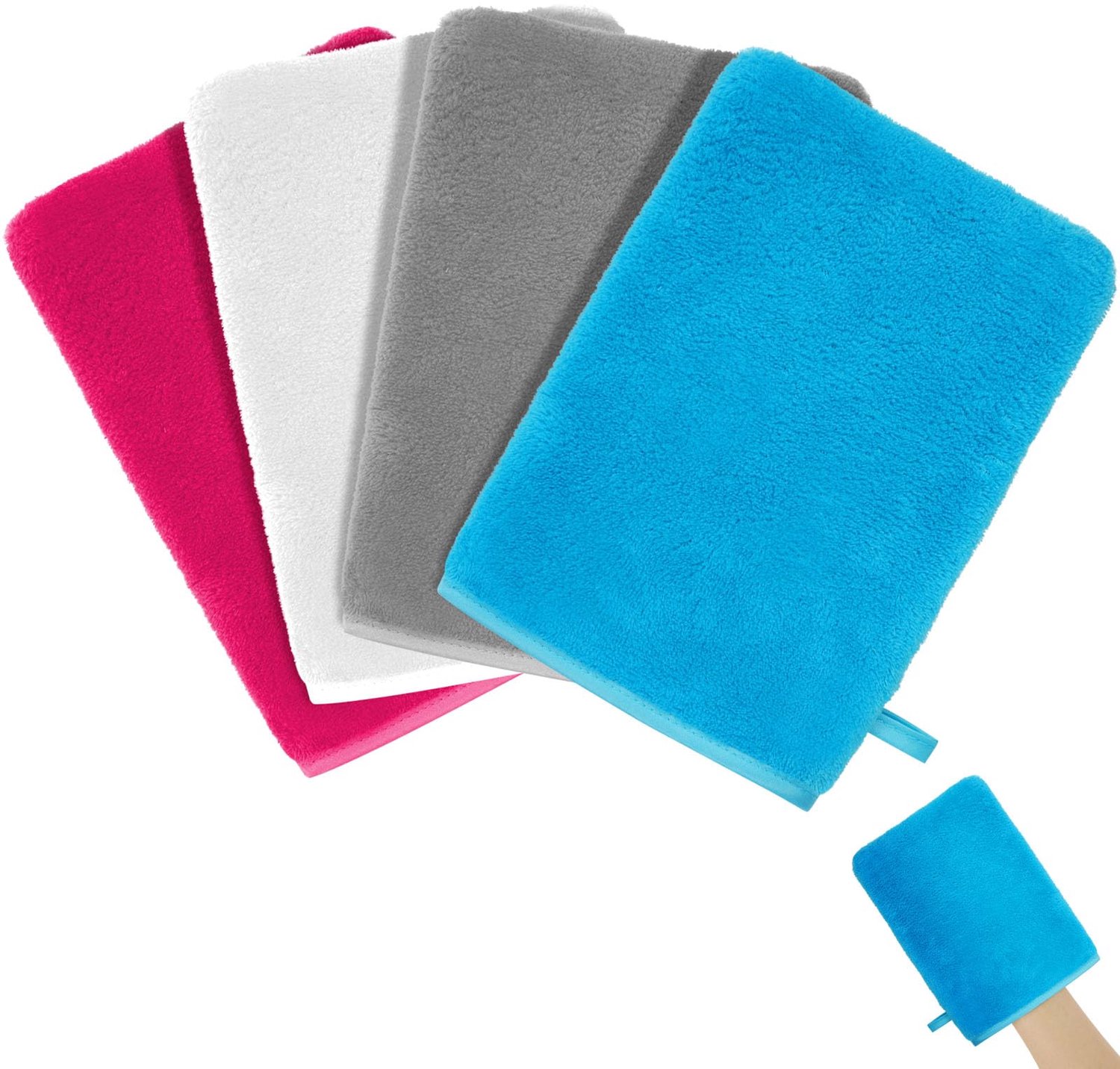 Set van 4 Microvezel Washandjes voor Gezichtsreiniging