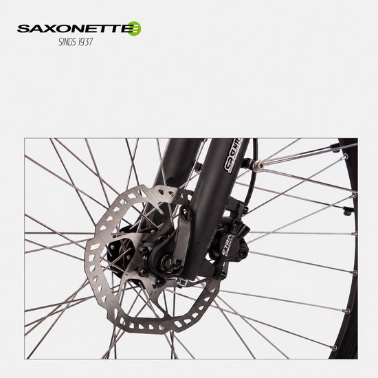 SAXXX Elektrische Stadsfiets 28 inch Middenmotor - Aluminium Trapeziumframe - Uitneembare Accu 418 Wh - Shimano 9 Versnellingen - Comfortabele Stadsfiets - zwart — afbeelding 4