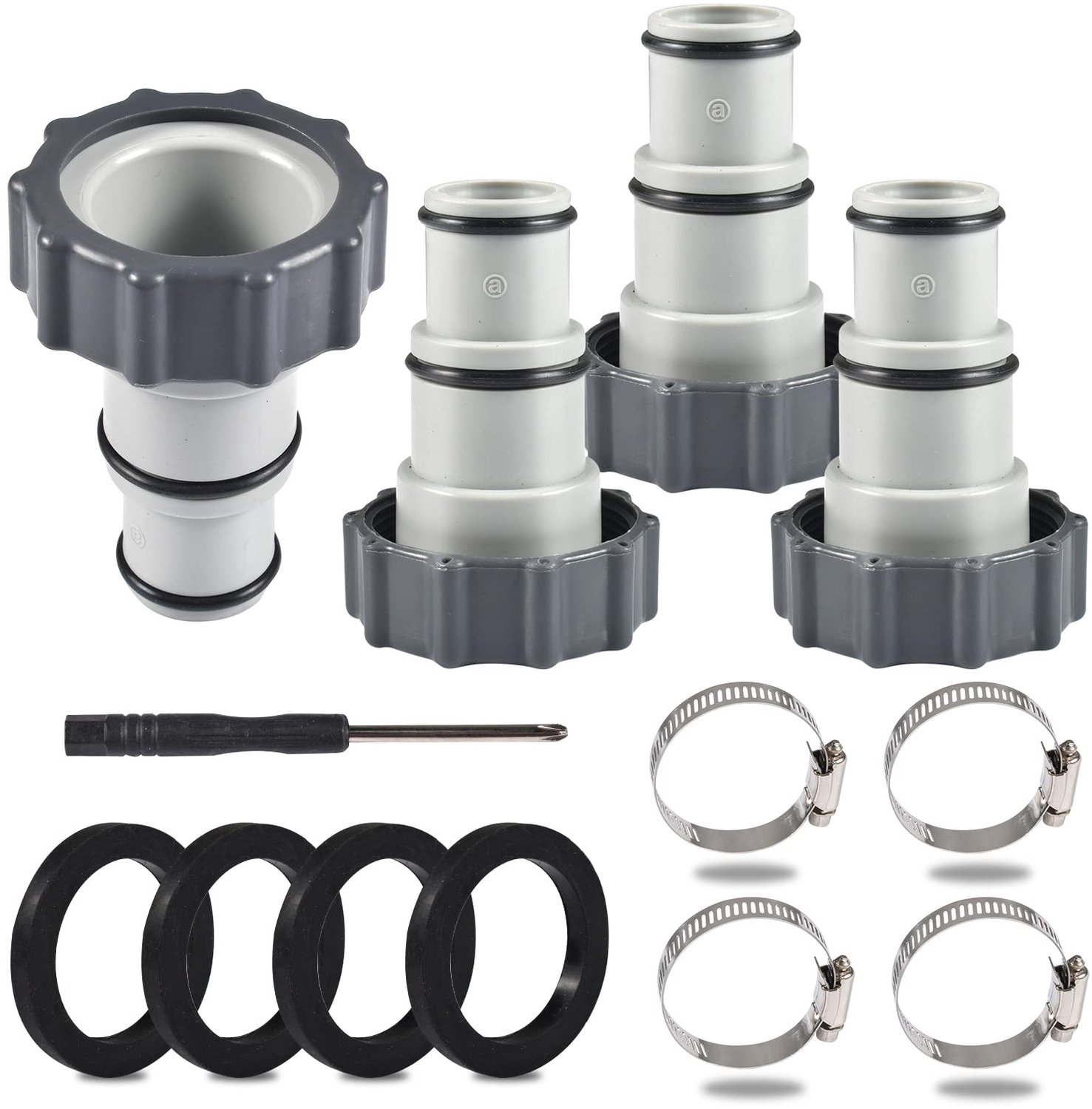 Set van 4 Slangadapters voor Zwembaden