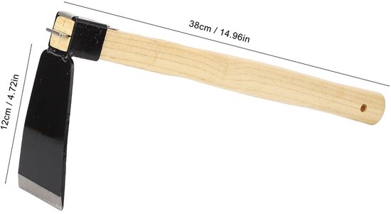 Tuin Hark met Houten Handvat en Versterkte Carbon Stalen Blad — afbeelding 4