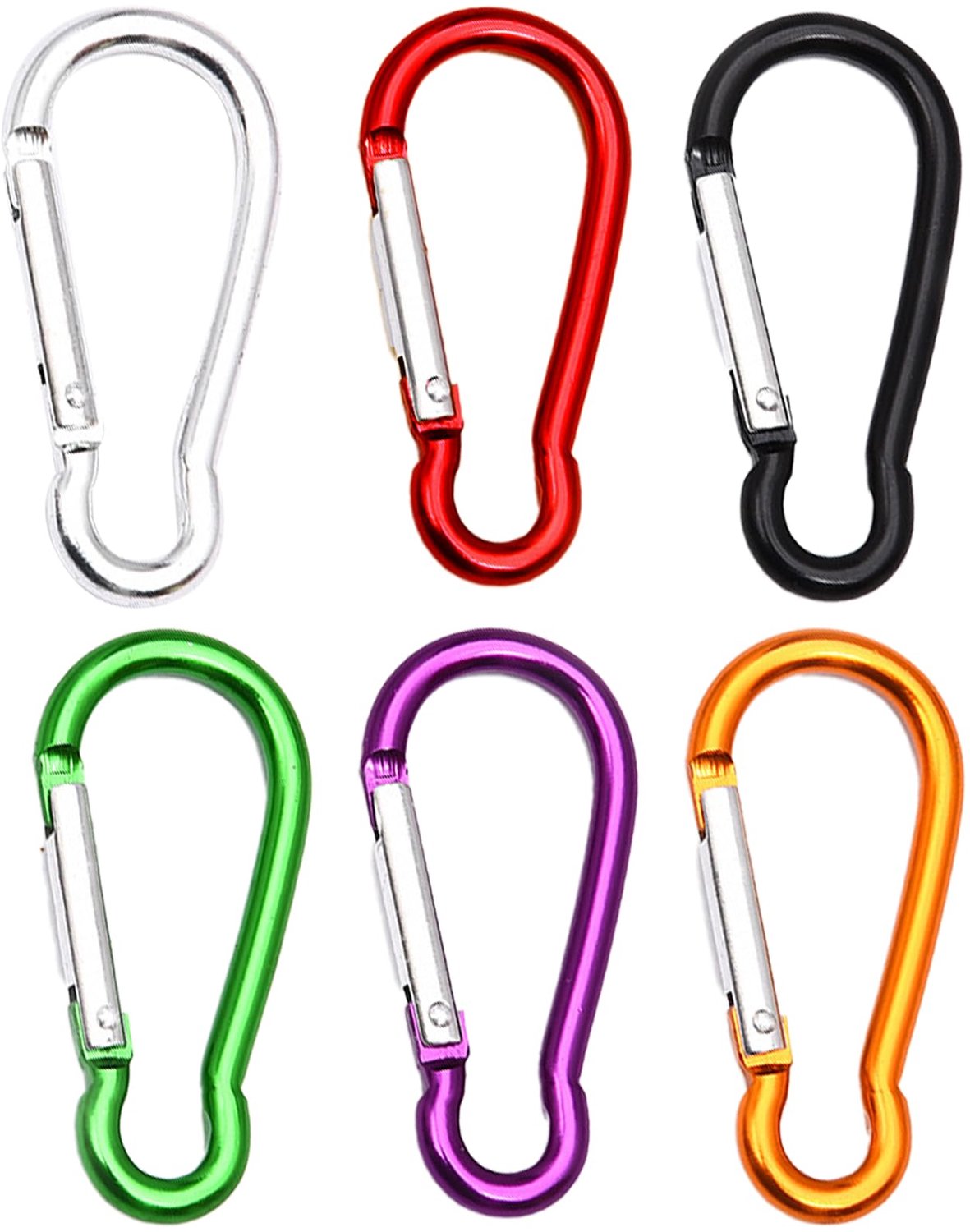 Set van 6 Mini Carabiners van Aluminium voor Outdoor Activiteiten