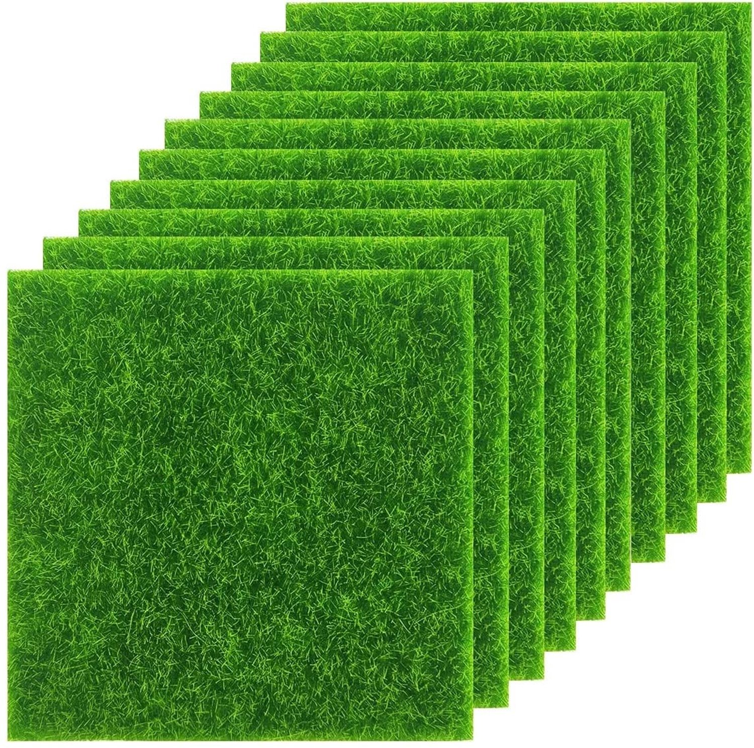 Set van 10 Realistische Kunstgras Matjes 6x6 inch