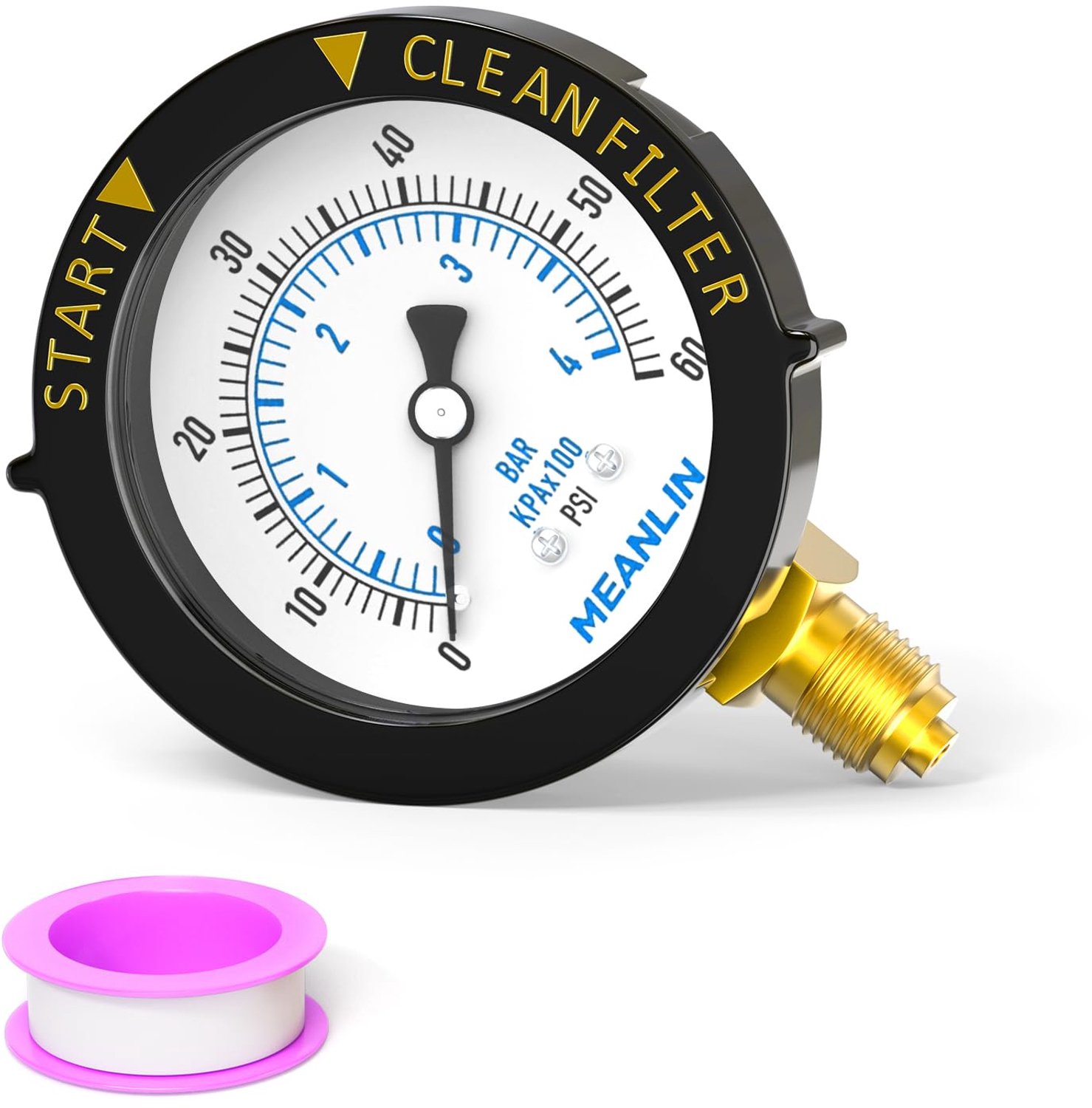 0~4Bar/0~60Psi Plastic Drukmeter voor Zwembaden en Aquaria