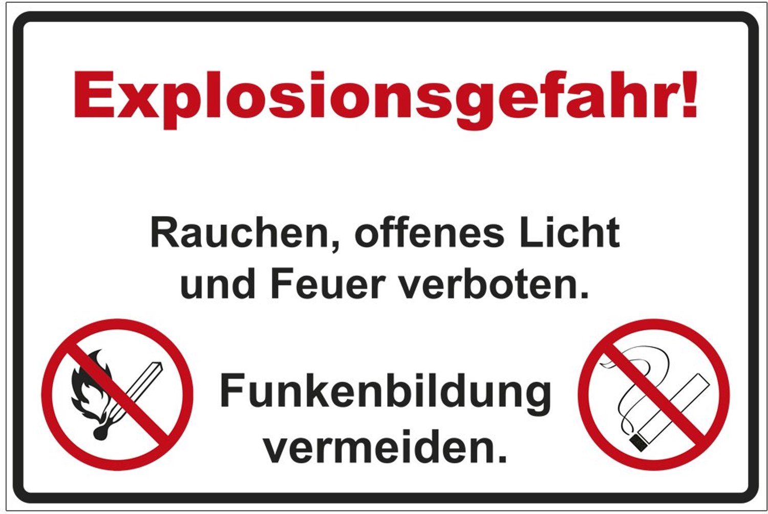 Waarschuwingsbord 'Explosionsgefahr!' - 300x200mm PVC Hard Schuimplaat