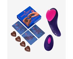 The Oh Collective The Love Game - Erotische cadeauset - draagbare koppelvibrator met afstandsbediening + libido bonbons