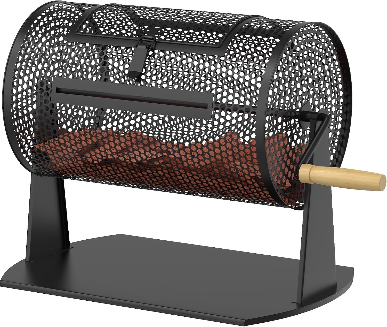 Professionele Loterij Trommel voor Tickets, Metalen Spinner met Houten Handvat, Ideaal voor Evenementen, Fondsenwervingen en Feesten, Houdt tot 2500 Stempels, Zwart