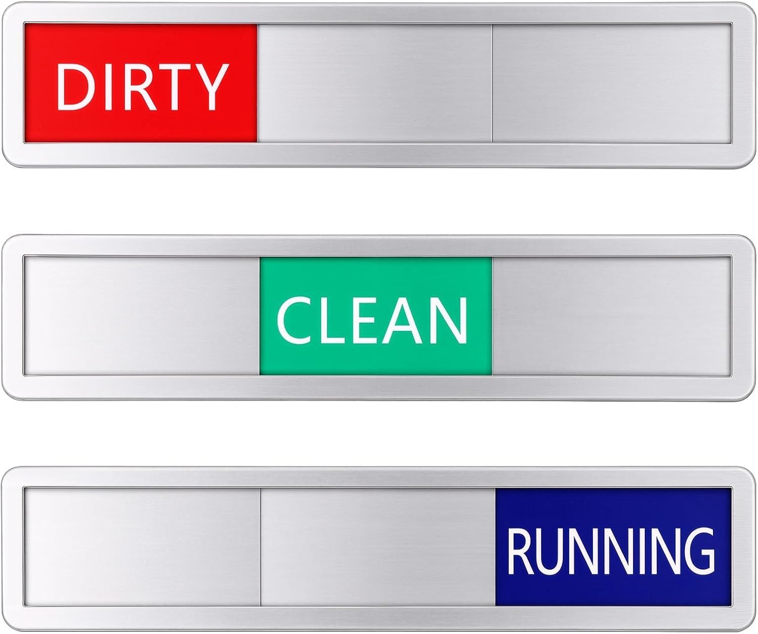 3-in-1 Sticker voor Vaatwasser met Clean, Dirty en Running Symbolen - Zelfklevend, Krasbestendig en Geschikt voor Alle Vaatwassers