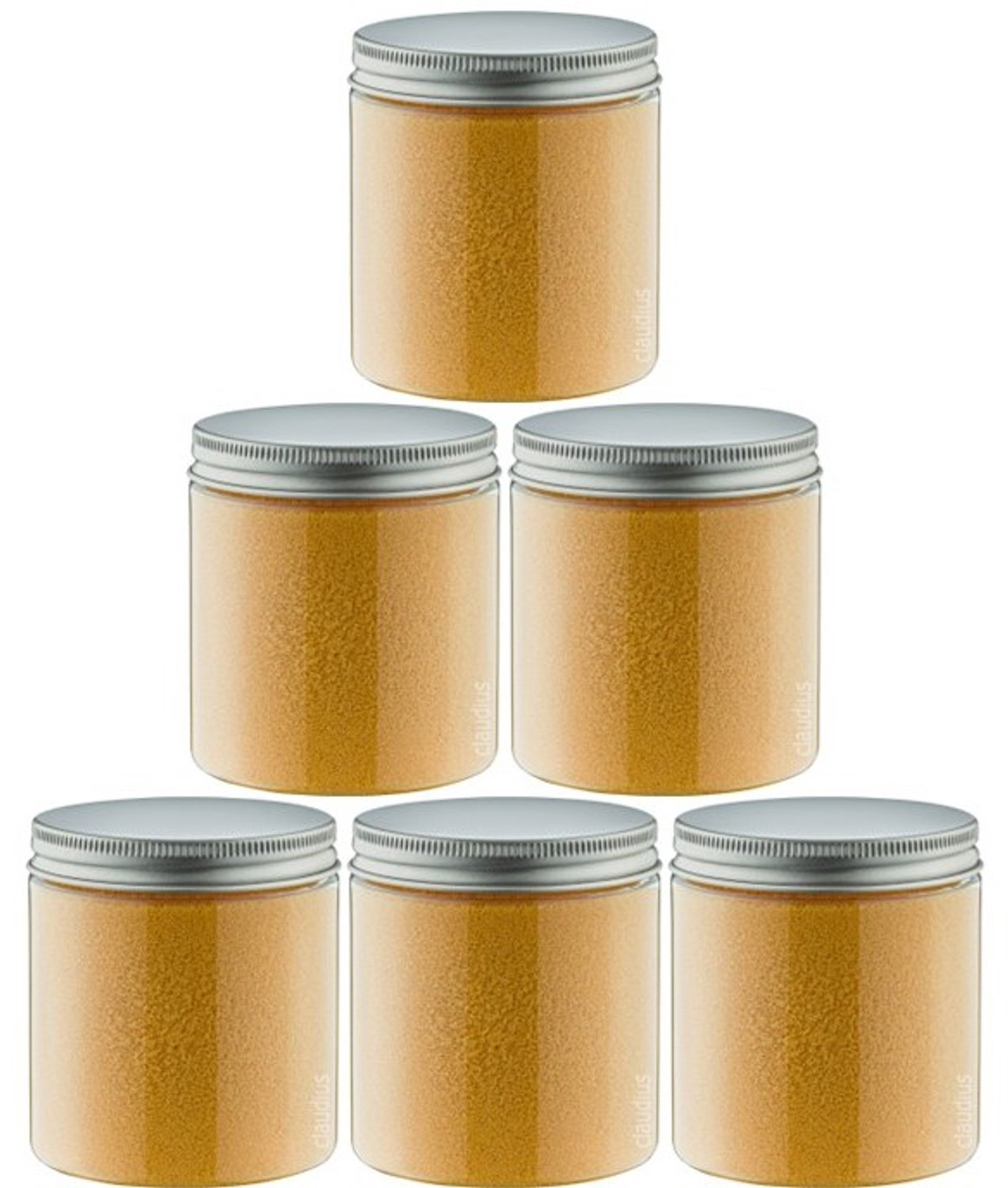 Claudius Scrubzout Appel-Kaneel 300 gram - Pot met aluminium deksel - set van 6 stuks - Hydraterende Lichaamsscrub - Body Scrub