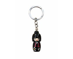 Sleutelhanger - Kokeshi - Gelukshanger - Geluk - Japan - Zwart