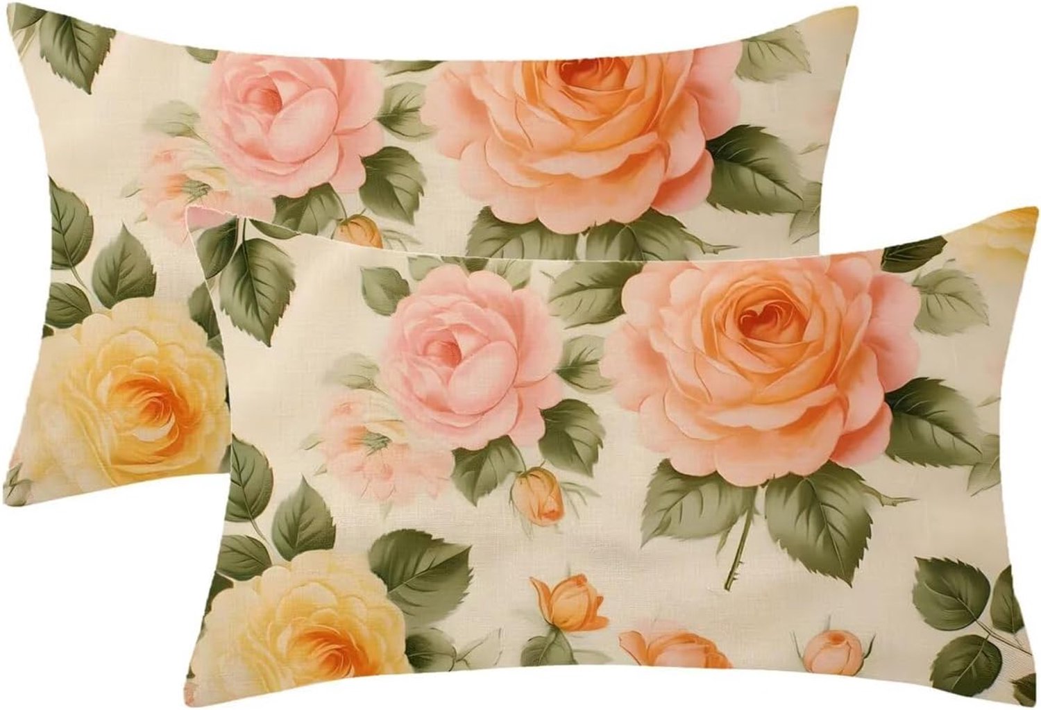 50 x 70 cm, set van 2 stuks, bloemenpatroon, met onzichtbare ritssluiting, dubbelzijdig fluweel, lentedecoratief kussen voor bank, slaapkamer, woonkamer, cadeau voor vrouwen, model 795