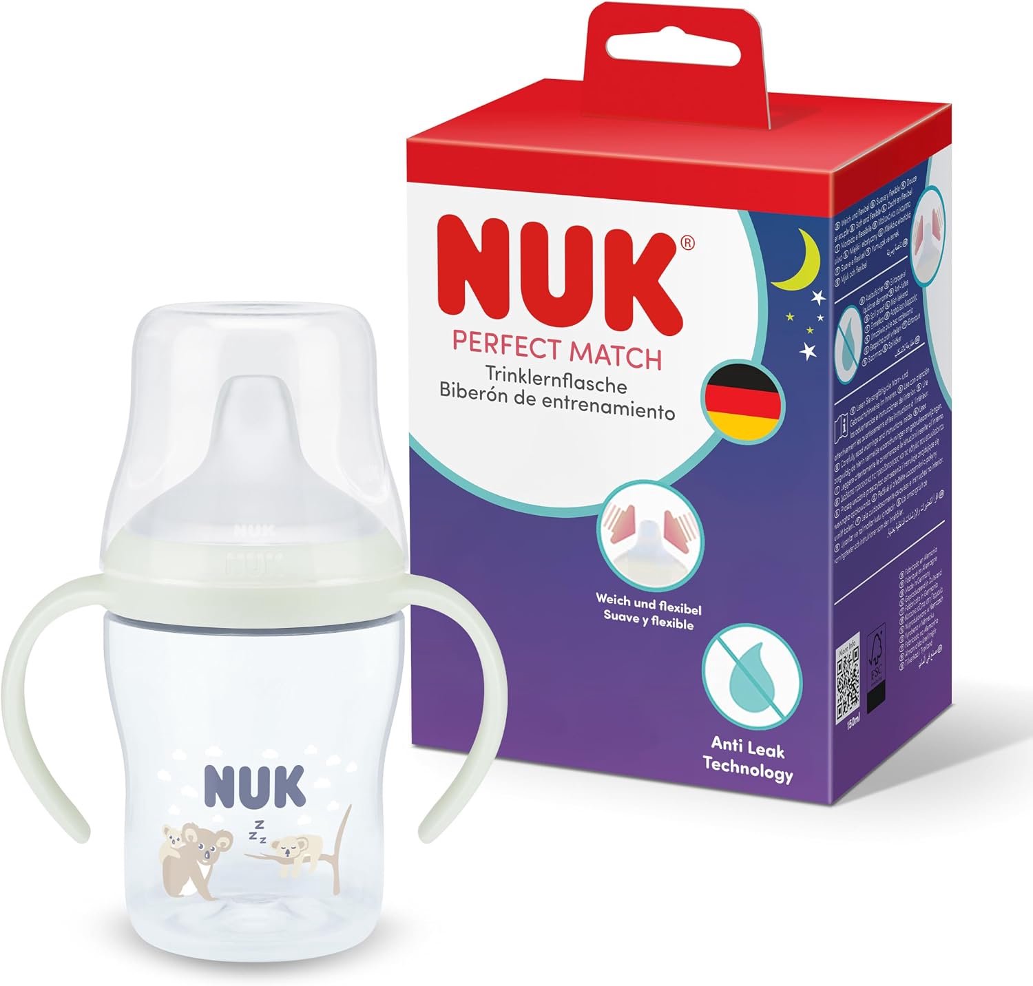 NUK Perfect Match babyfles 150ml met handvat 6-18m - Drinkfles