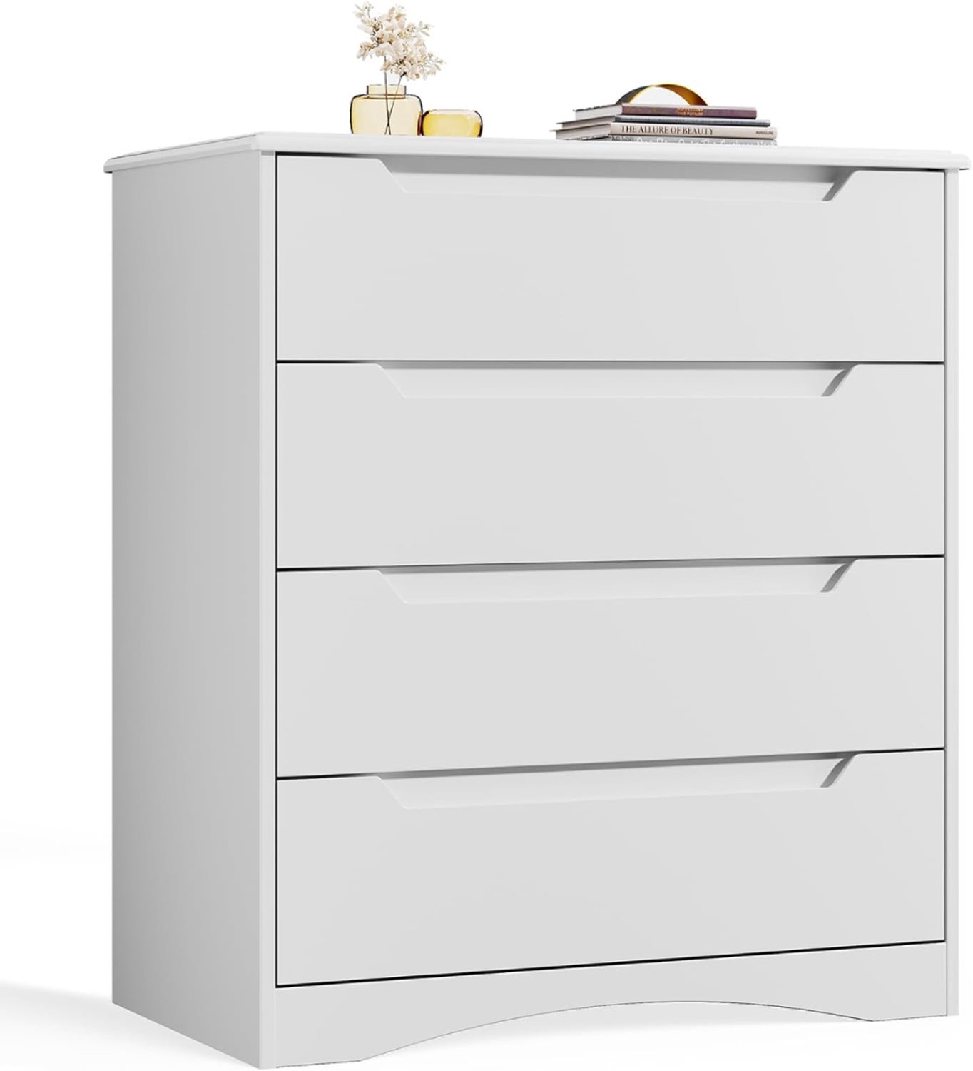 SNJY® Ladenkastje - Ladeblok - Ladekast - Nachtkastje - 4 Laden - 41D x 71B x 82H cm - Wit