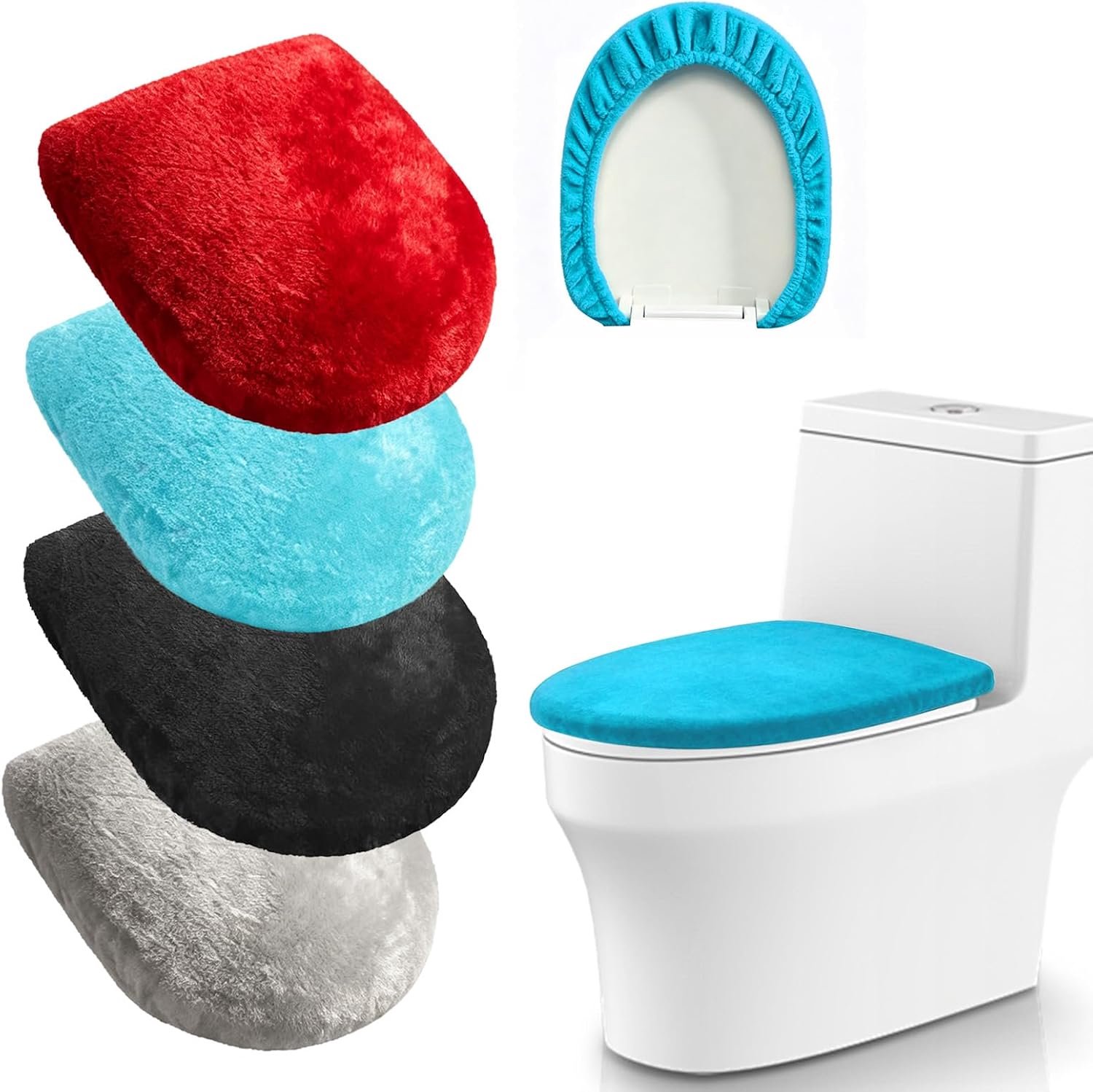 Toiletzitting Covers 4 Stuks - Zachte Fleece - Warm en Comfortabel - Ideaal voor Koude Dagen - Vemera