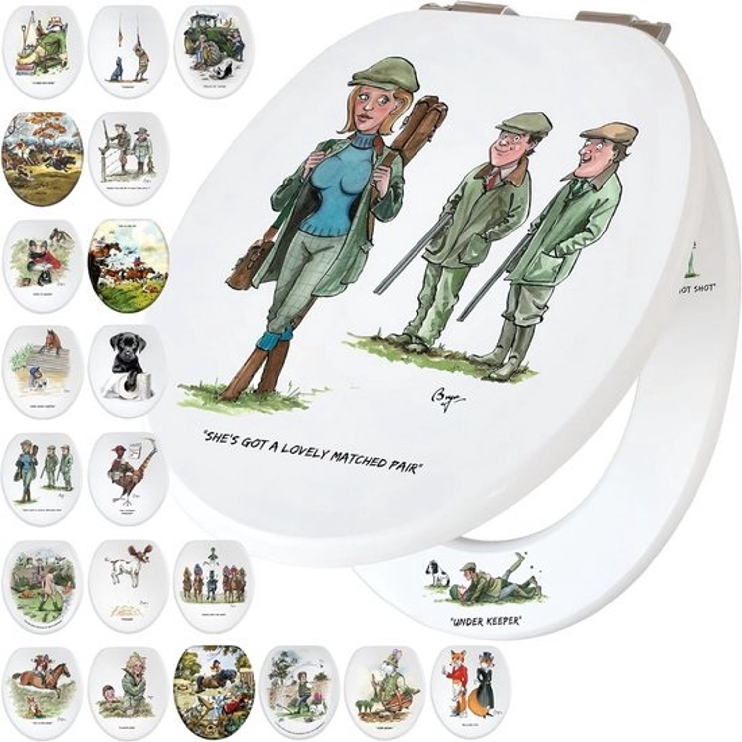 Decoratieve toiletbril - met zacht sluitmechanisme - unieke huis- en boerderijprint