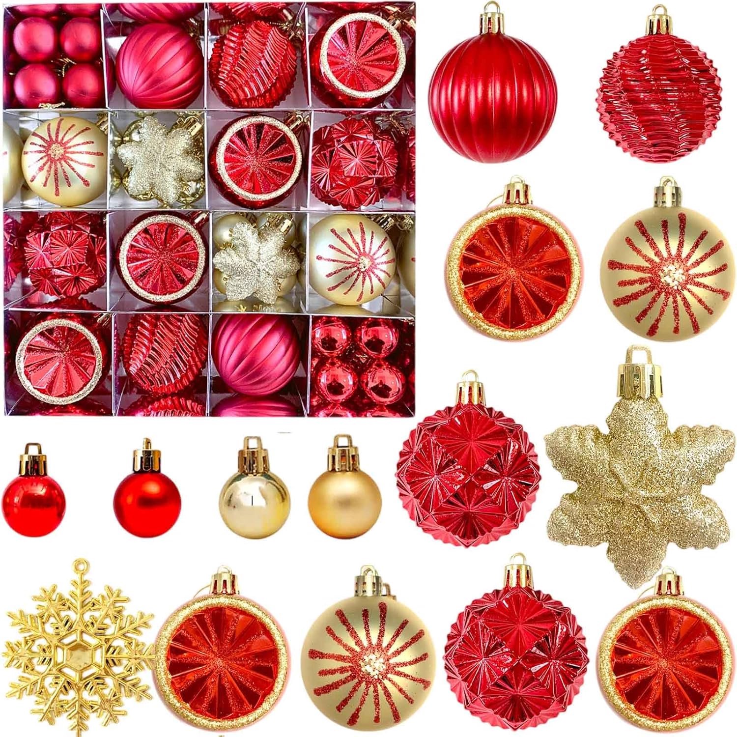 40 STKS Kerstboomballen Xmas Onbreekbare Decoraties