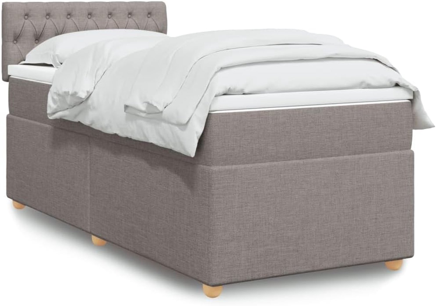 Polyesterweefsel pocketveringmatras boxspringbed taupe 80x200 cm
